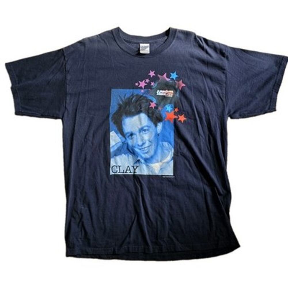 American Idol Tour T-shirt Clay Aiken Adult XL Vintage 2003 Y2K